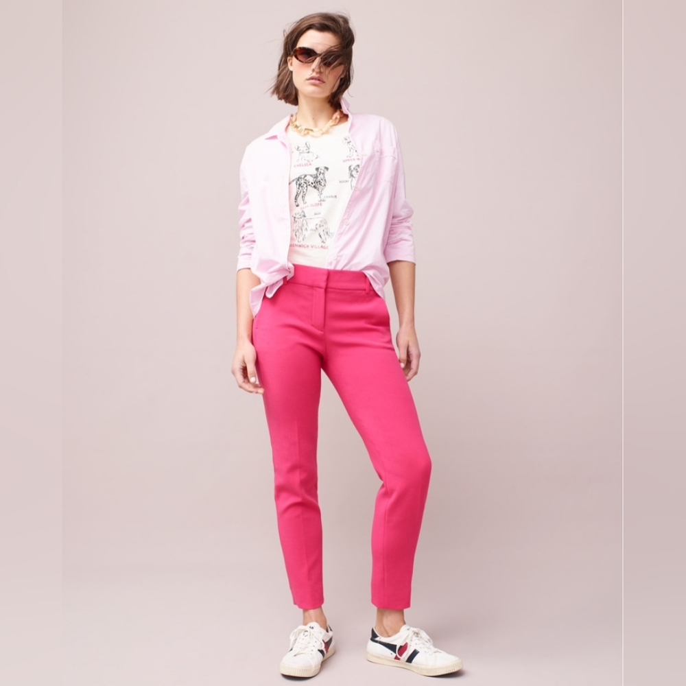 NWT J Crew Cameron Stretch Cigarette Slim Straight Pants* Pink* Sz8